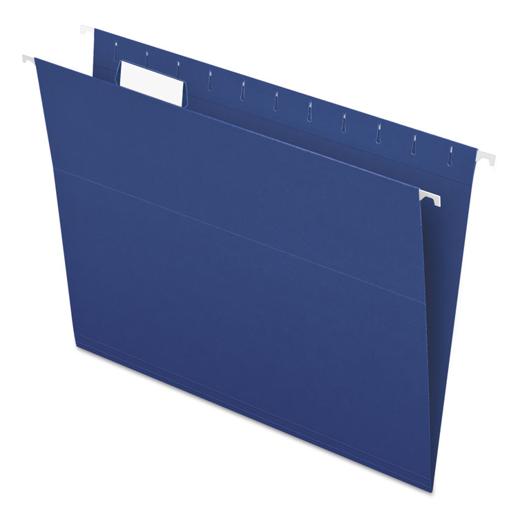 Picture of Colored Hanging Folders, 1/5 Tab, Letter, Navy, 25/Box