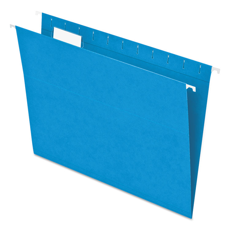 Picture of Colored Hanging Folders, 1/5 Tab, Letter, Blue, 25/Box