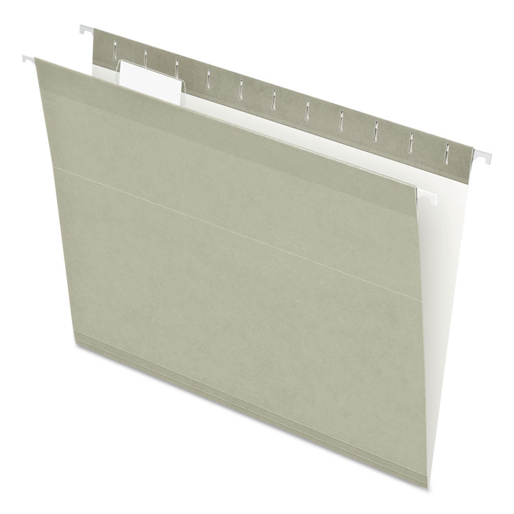 Picture of Reinforced Hanging Folders, 1/5 Tab, Letter, Gray, 25/Box