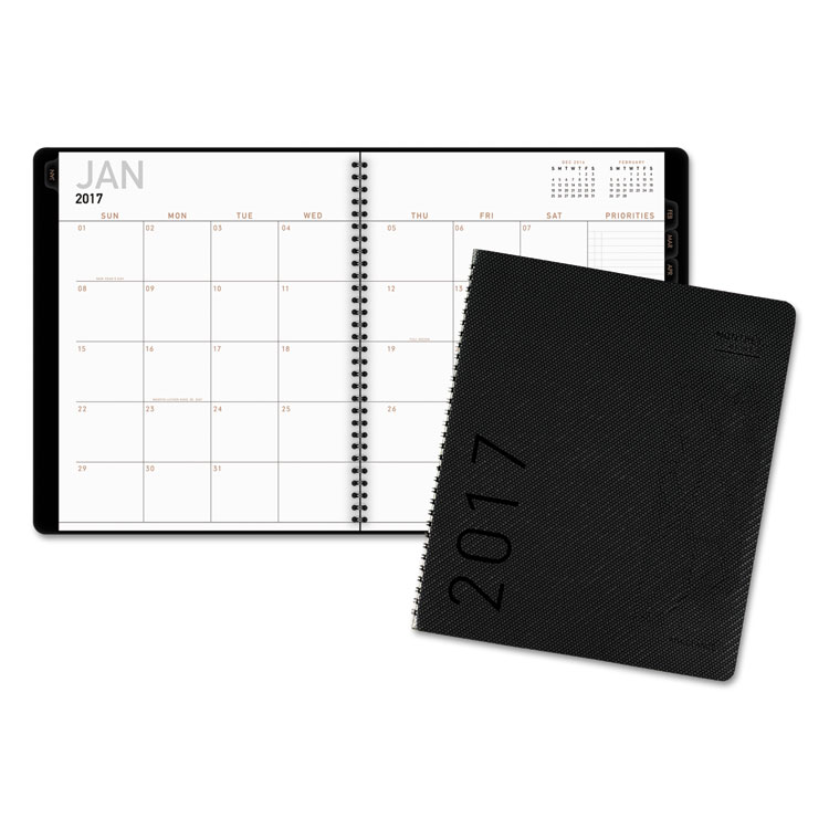 Picture of Contemporary Monthly Planner, Premium Paper, 8 7/8 x 11, Graphite Cover