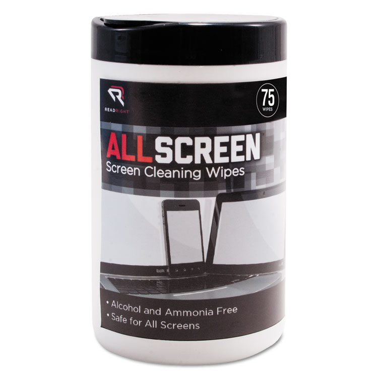 Picture of Allscreen Screen Cleaning Wipes, 6" X 6", White, 75/tub