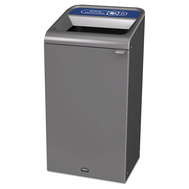 Picture of Rubbermaid Configure™ Indoor Recycling Waste Receptacle, 23 Gal, Gray, Mixed Recycling (RCP1961622)