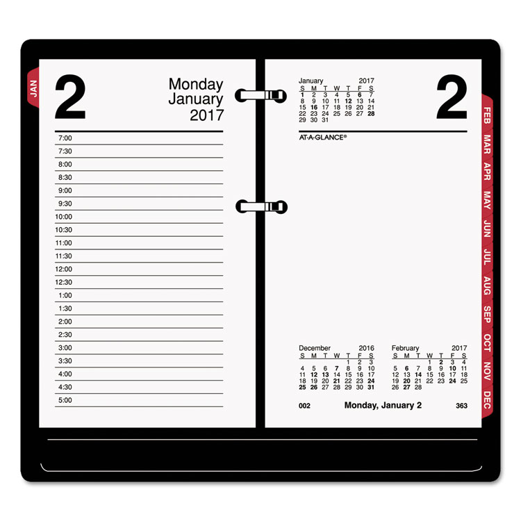 Picture of Desk Calendar Refill with Tabs, 3 1/2 x 6, White