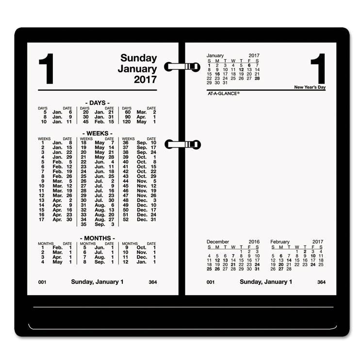 Picture of Financial Desk Calendar Refill, 3 1/2 x 6, White