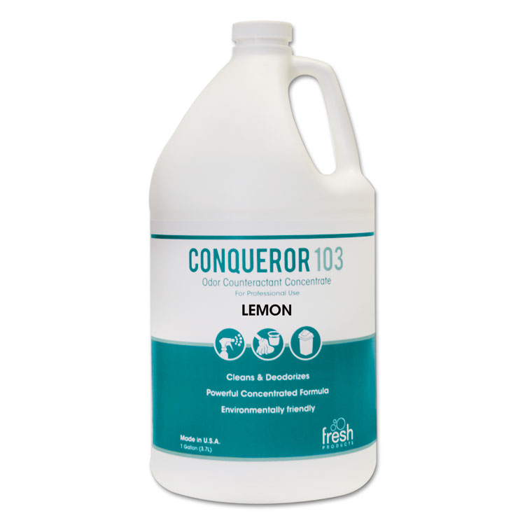 Picture of Conqueror 103 Odor Counteractant Concentrate, Lemon, 1 gal Bottle, 4/Carton