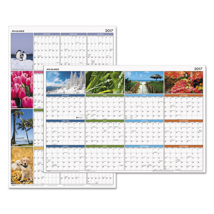 Picture of "Seasons in Bloom" Vertical/Horizontal Erasable Wall Planner, 24 x 36