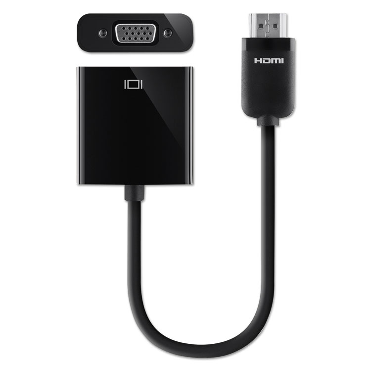 Picture of Hdmi To Vga + 3.5mm Audio Adapter, M/f, 1080p, 5 Ft., Black