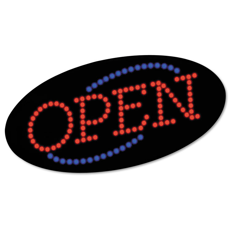 Picture of LED OPEN Sign, 10 1/2: x 20 1/8", Red & Blue Graphics