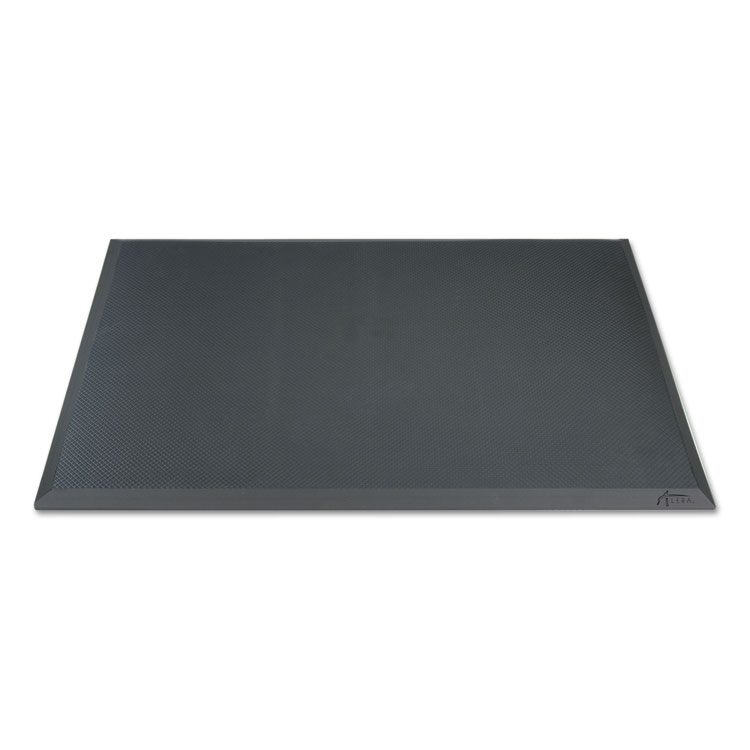 Crown FL2436BK Ribbed Vinyl Anti-Fatigue Mat, 24 x 36, Black