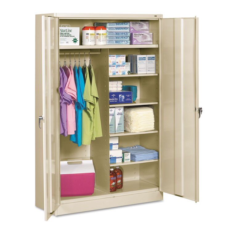 Picture of Jumbo Combination Steel Storage Cabinet, 48w x 24d x 78h, Putty