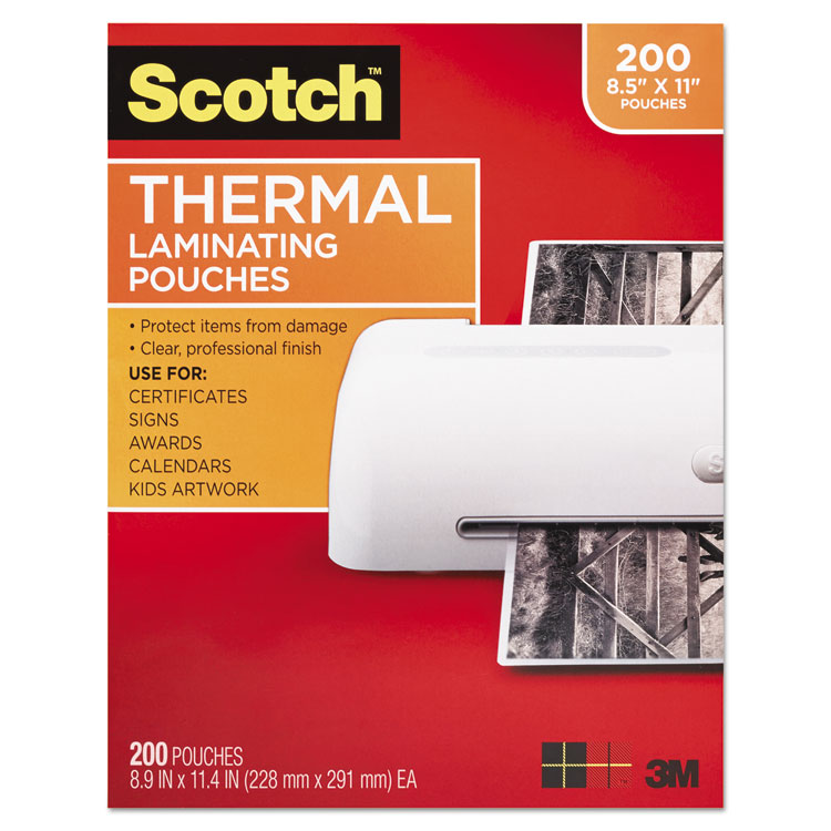 Picture of Letter Size Thermal Laminating Pouches, 3 mil, 11 2/5 x 8 9/10, 200 per Pack