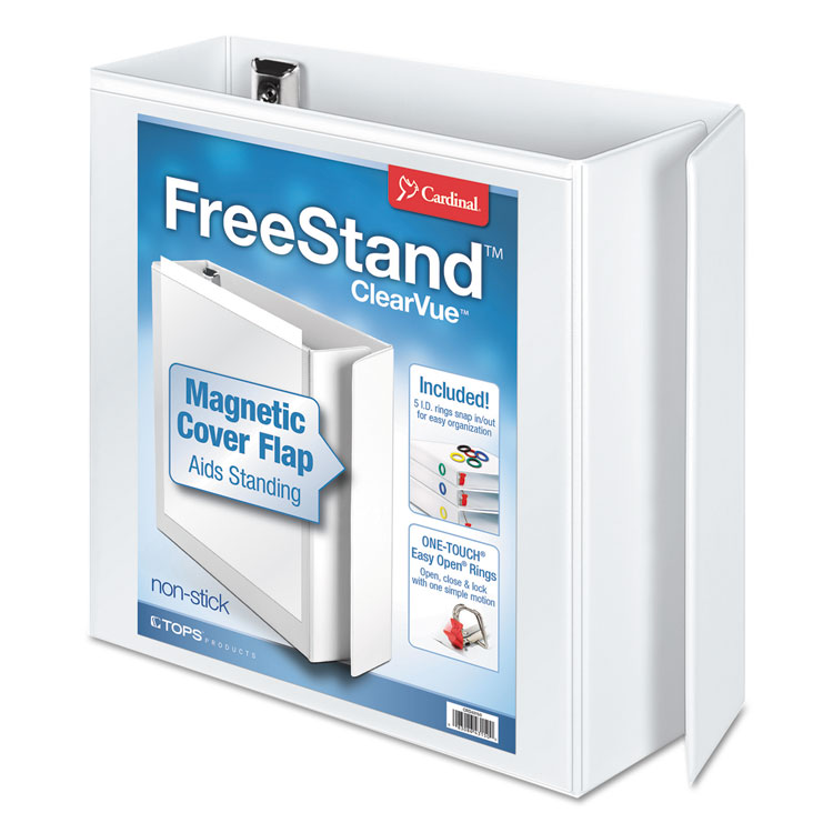 Picture of FreeStand Easy Open Locking Slant-D Ring Binder, 4" Cap, 11 x 8 1/2, White