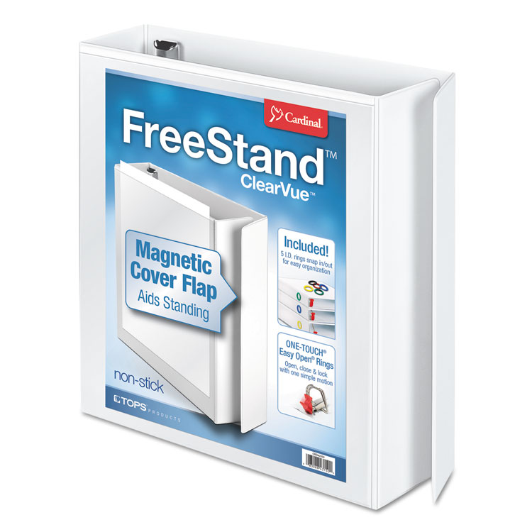 Picture of FreeStand Easy Open Locking Slant-D Ring Binder, 2" Cap, 11 x 8 1/2, White