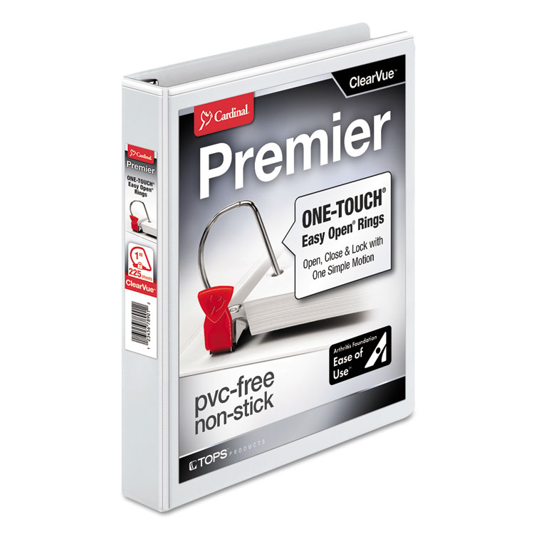 Picture of Easy-Open ClearVue Locking Slant-D Binder, 1" Cap, 11 x 8 1/2, White