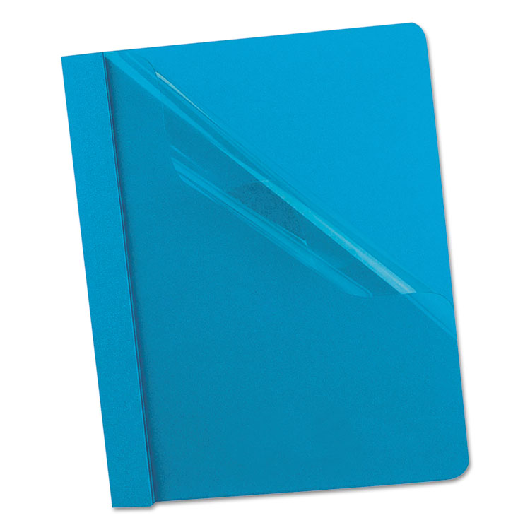 Picture of Clear Front Report Cover, 3 Fasteners, Letter, 1/2" Capacity, Blue, 25/Box