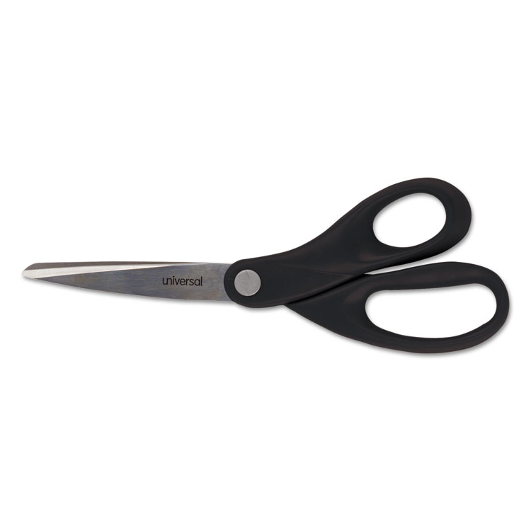 Picture of Economy Scissors, 8" Length, Straight Handle, Stainless Steel, Black