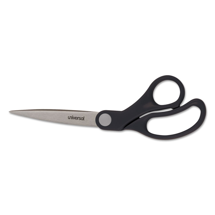 Picture of Economy Scissors, 8" Length, Bent Handle, Stainless Steel, Black