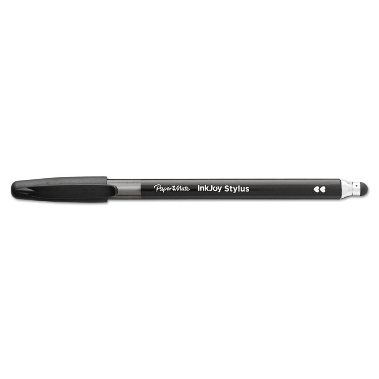 PAP1951348, Paper Mate® 1951348 InkJoy 100 Ballpoint Pen/Stylus, Stick,  Medium 1 mm, Black Ink, Black Barrel, Dozen