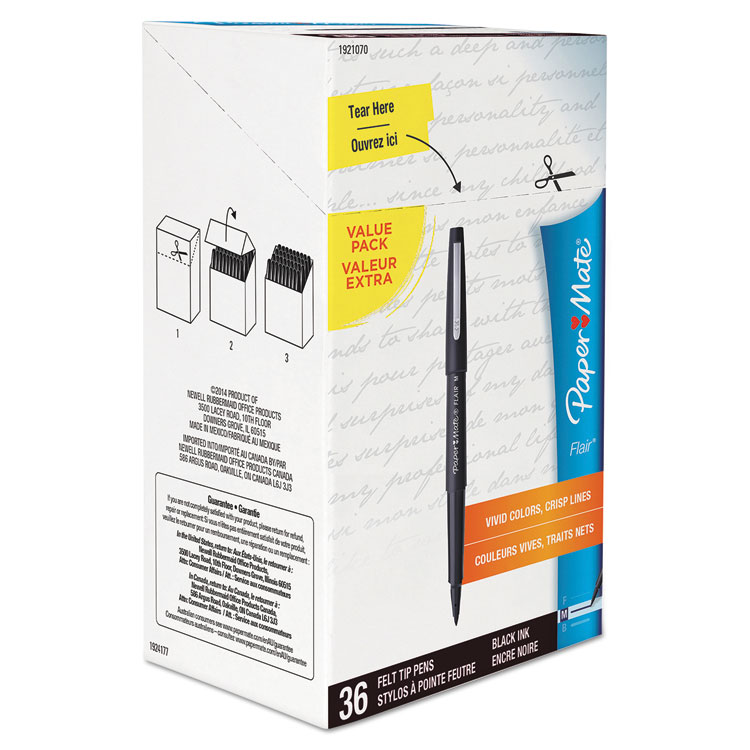 Picture of Point Guard Flair Bullet Point Stick Pen, Black Ink, 1.4mm, 36/Box