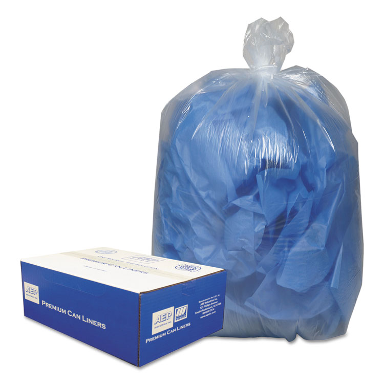 Picture of Clear Low-Density Can Liners, 55-60gal, .9 Mil, 38 x 58, Clear, 100/Carton