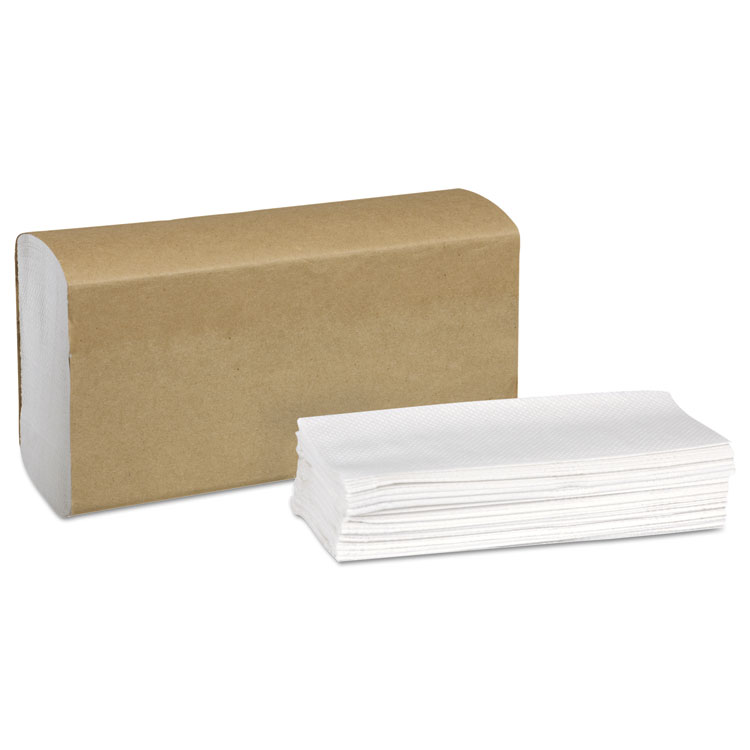 Picture of Universal Multifold Hand Towel, 1-Ply, 9 1/8w X 9 1/2l, White, 250/pk,16pk/ctn