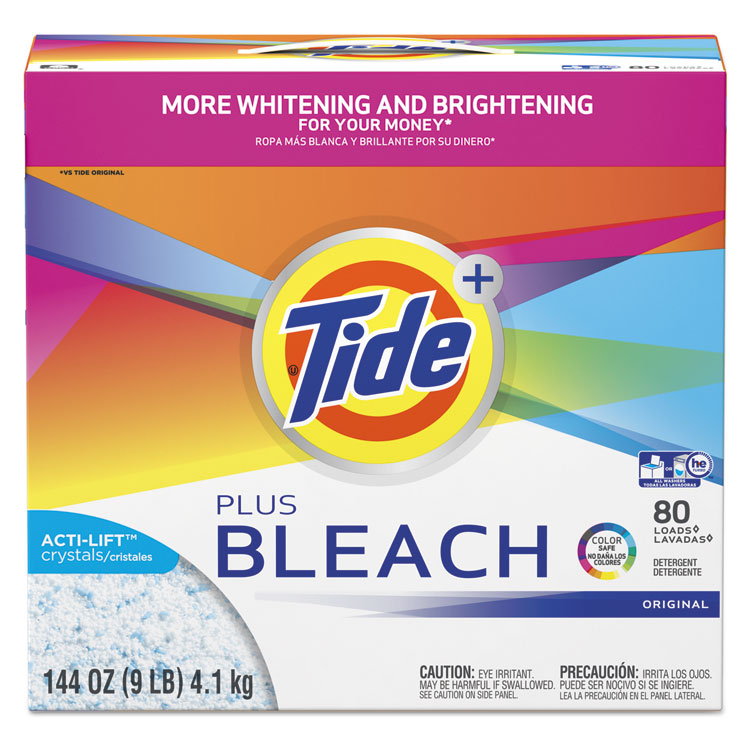 Picture of Laundry Detergent with Bleach, Tide Original Scent, Powder, 144 oz Box, 2/Carton