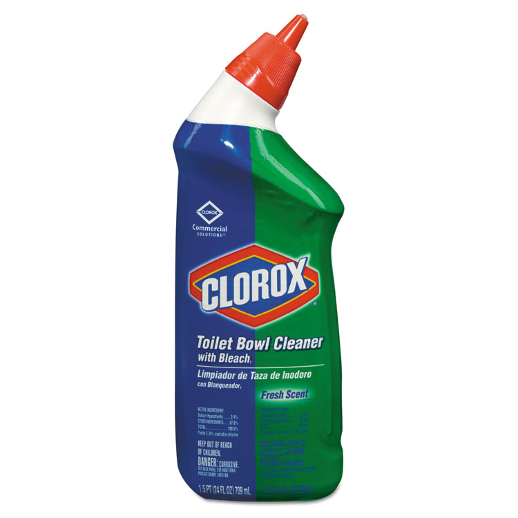 Picture of Toilet Bowl Cleaner with Bleach, Clorox®  Fresh, 24oz Bottle, 12/Carton