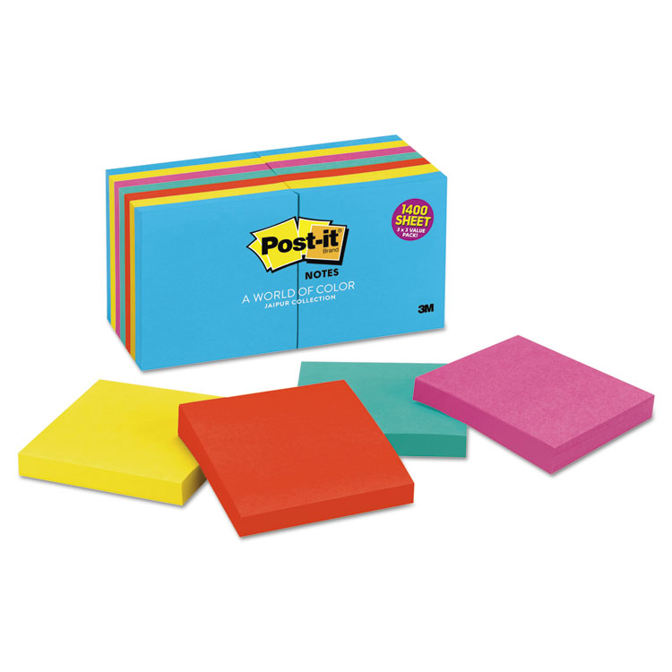 Picture of Original Pads in Jaipur Colors, 3 x 3, 100-Sheet, 14/Pack