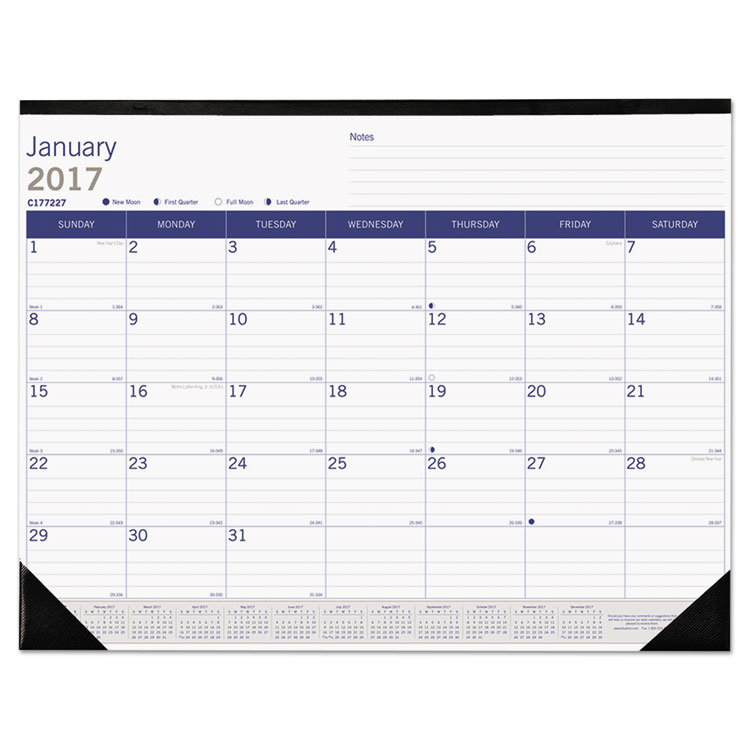 Picture of DuraGlobe Monthly Desk Pad Calendar, 22 x 17
