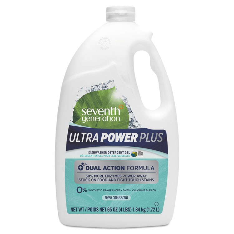 Picture of Natural Auto Dishwasher Gel, Ultra Power Plus, Fresh Scent, 65 oz Bottle, 6/CT