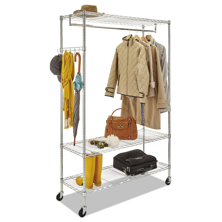 Picture of Wire Shelving Garment Rack, Coat Rack, Stand Alone Rack W/casters, Silver