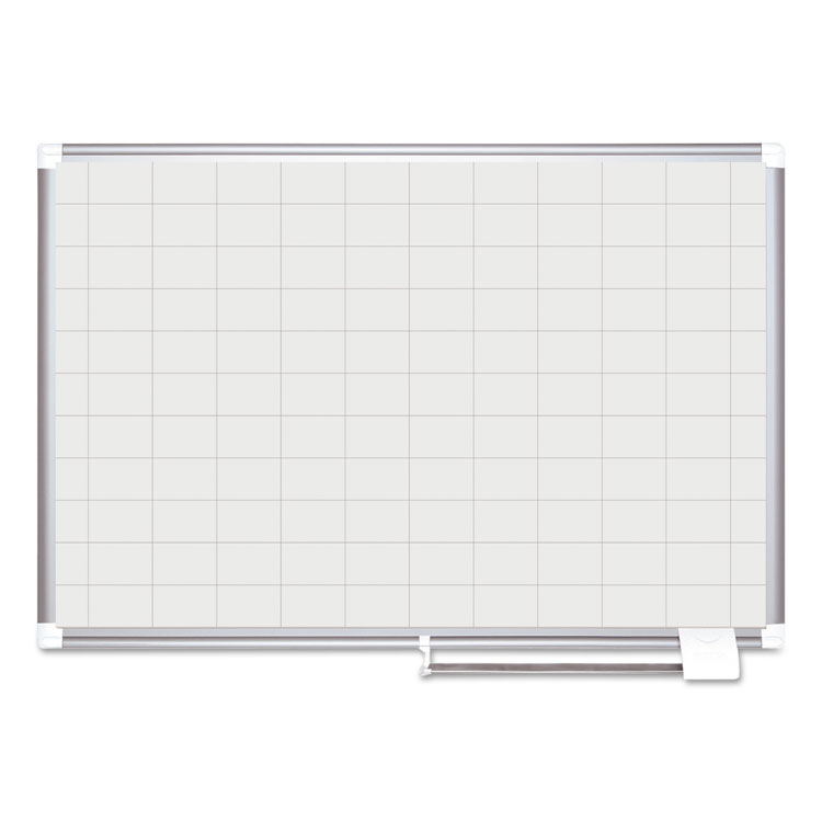 Picture of Grid Planning Board, 48x36, 2x3" Grid, White/Silver