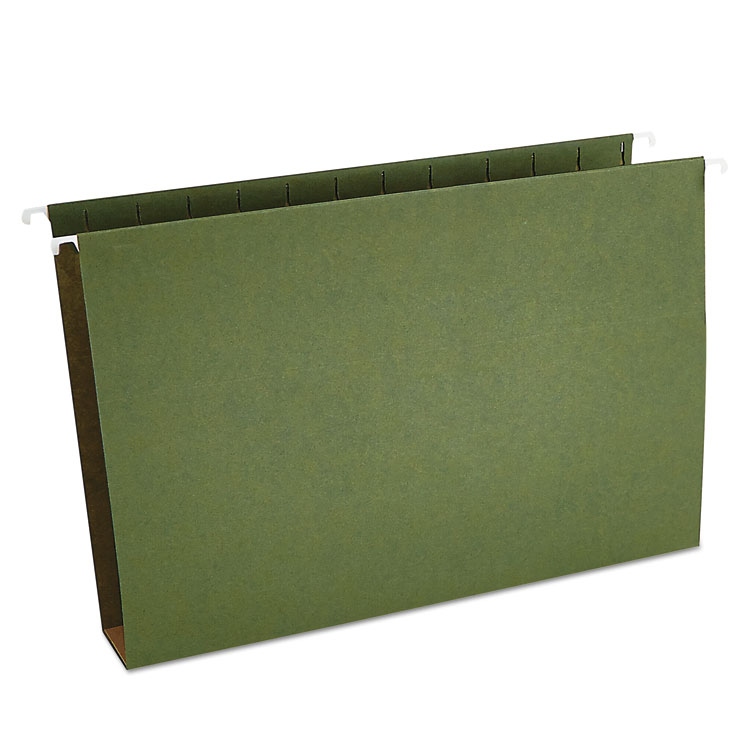 Picture of Two Inch Box Bottom Pressboard Hanging Folder, Legal, Standard Green, 25/Box