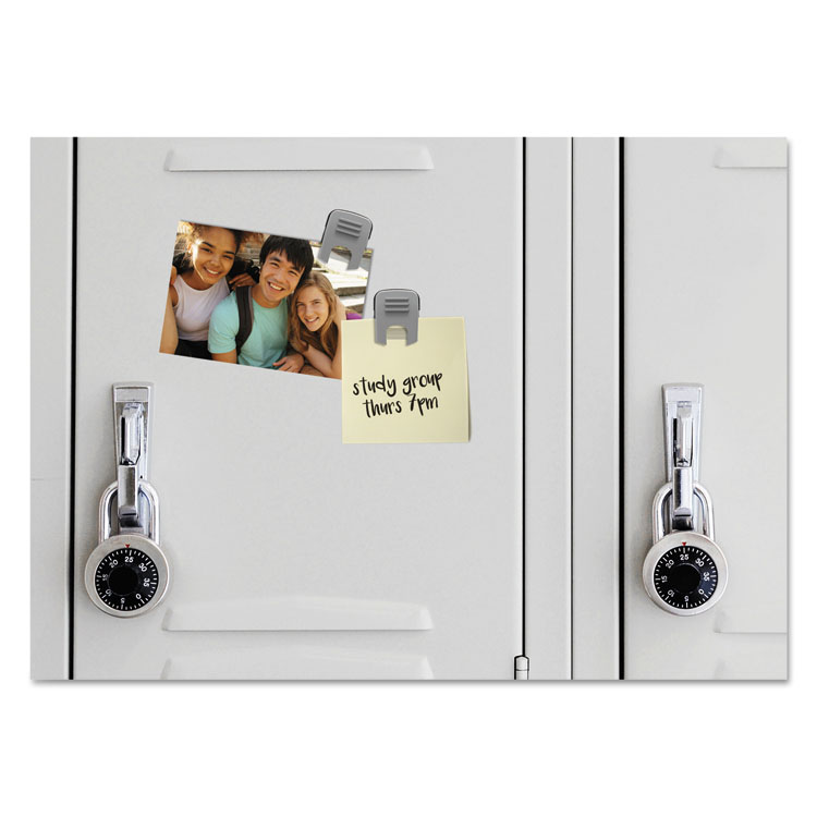 Picture of Magnetic/adhesive Clips, 1 1/4" X 1 3/4", Gray, 10/box