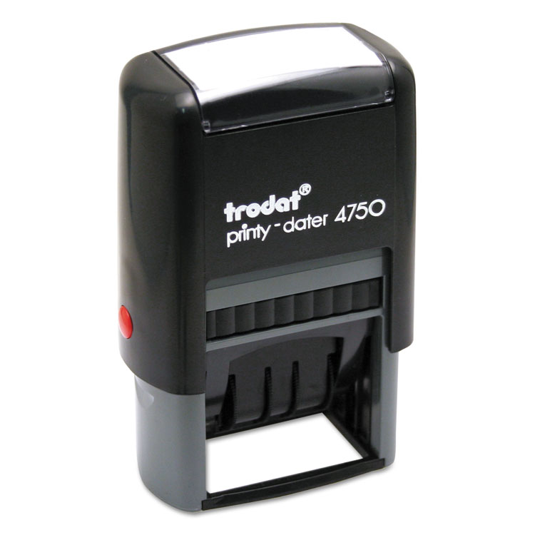 Picture of Trodat Economy 5-in-1 Stamp, Dater, Self-Inking, 1 5/8 x 1, Blue/Red