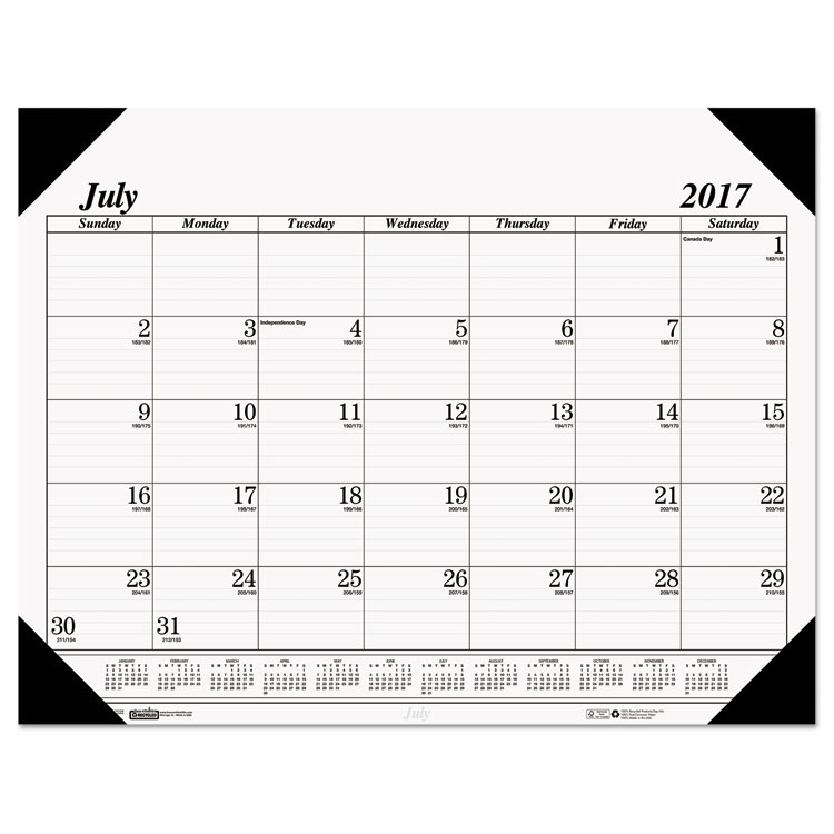 Picture of Recycled Economy 14-Month Academic Desk Pad Calendar, 22 x 17-Current Year