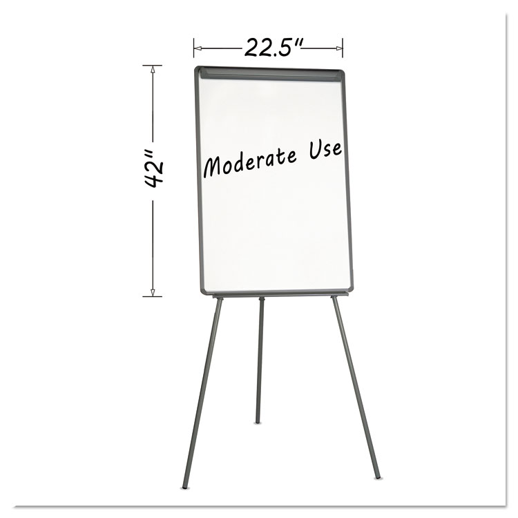 Picture of Basic Tripod Melamine Presentation Easel, 22 1/2 x 42, White/Black