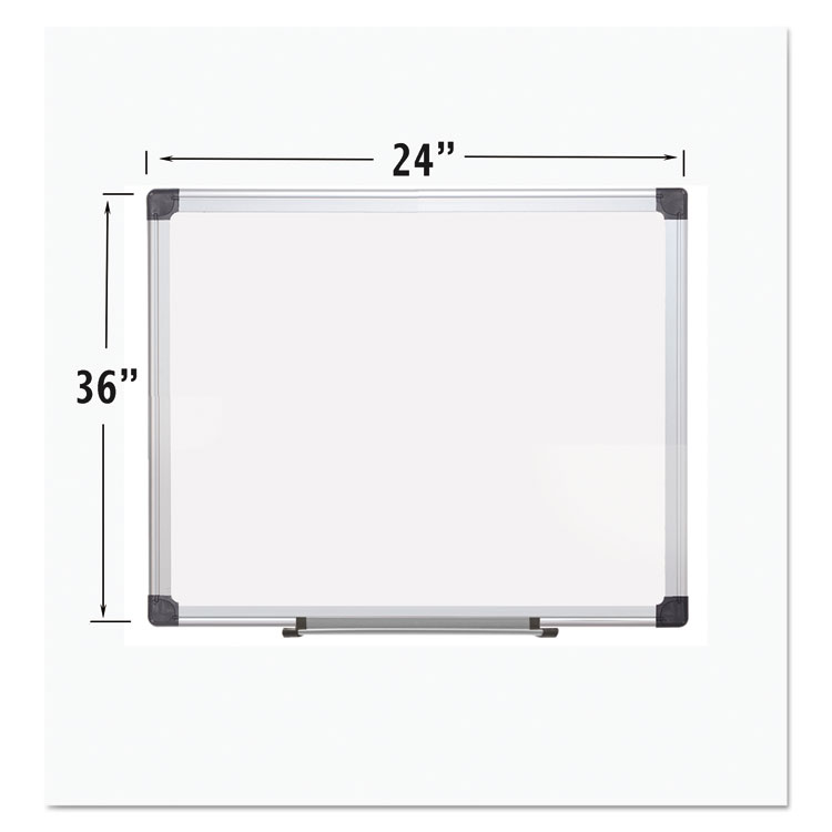 Picture of Porcelain Value Dry Erase Board, 24 x 36, White, Aluminum Frame
