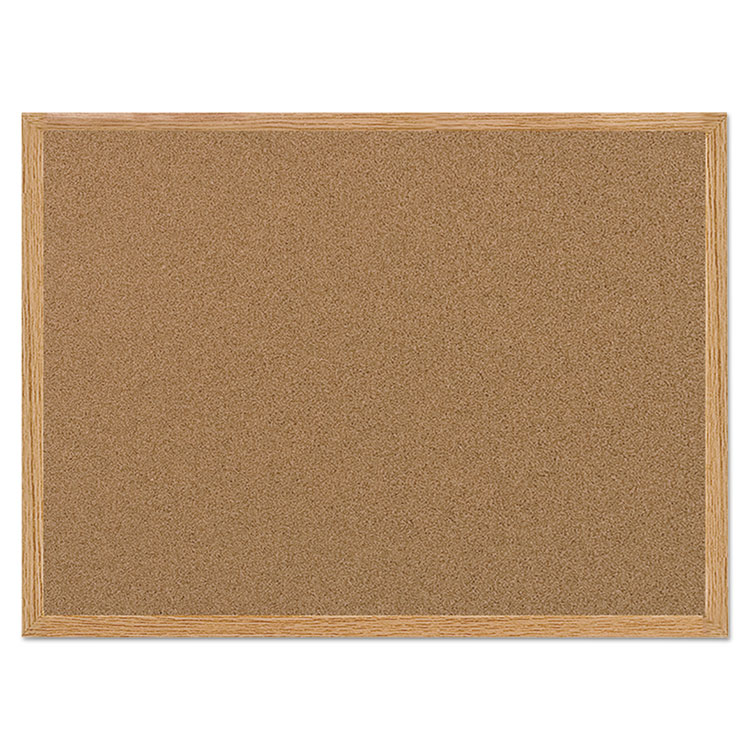 Picture of Value Cork Bulletin Board with Oak Frame, 24 x 36, Natural