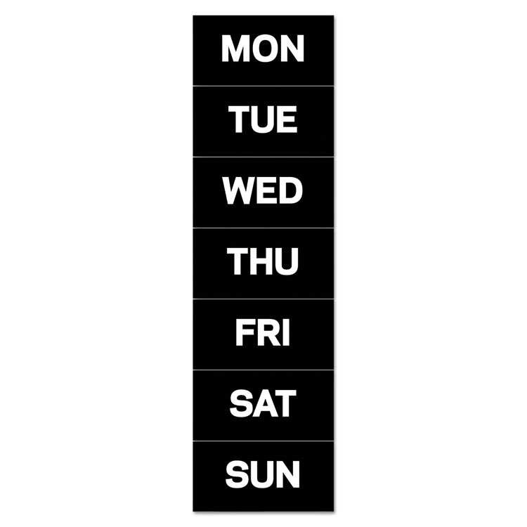 Picture of Calendar Magnetic Tape, Days Of The Week, Black/White, 2" x 1"
