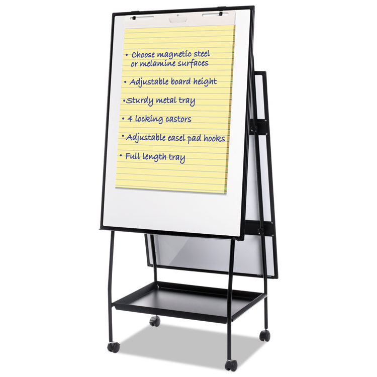 Picture of Creation Station Magnetic Dry Erase Board, 29 1/2 X 74 7/8, Black Frame