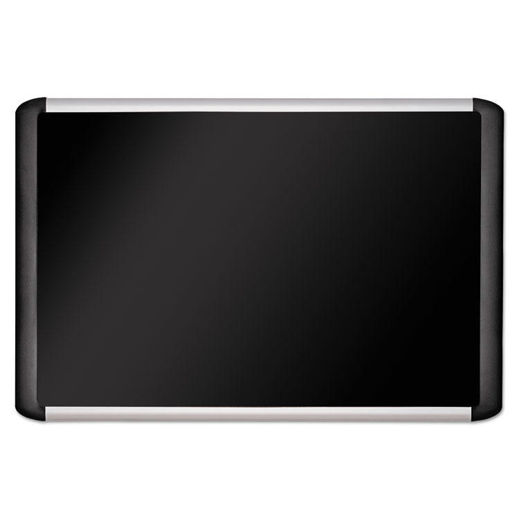 Picture of Black fabric bulletin board, 24 x 36, Silver/Black