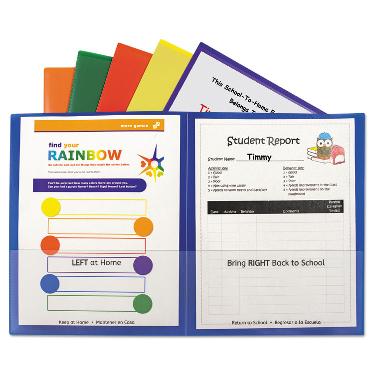 Picture of Classroom Connector Folders, Assorted, 6/pk