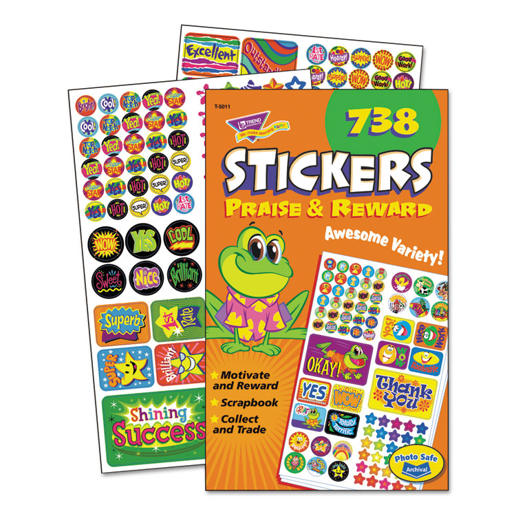 Picture of Sticker Assortment Pack, Praise/reward, 738 Stickers/pad