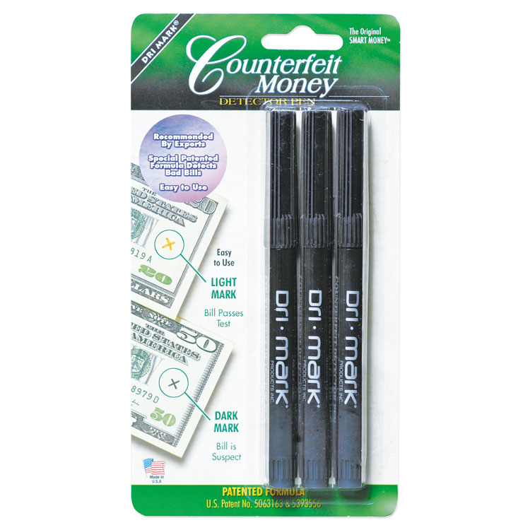 Picture of Smart Money Counterfeit Bill Detector Pen for Use w/U.S. Currency, 3/Pack