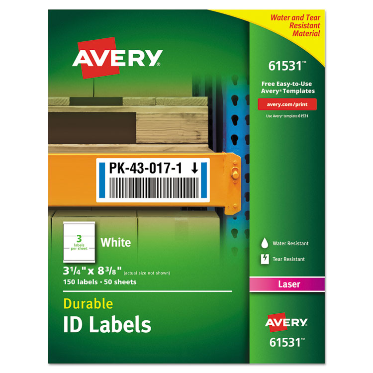 Picture of Permanent Id Labels W/trueblock Technology, Laser, 3 1/4 X 8 3/8 , 150/pack