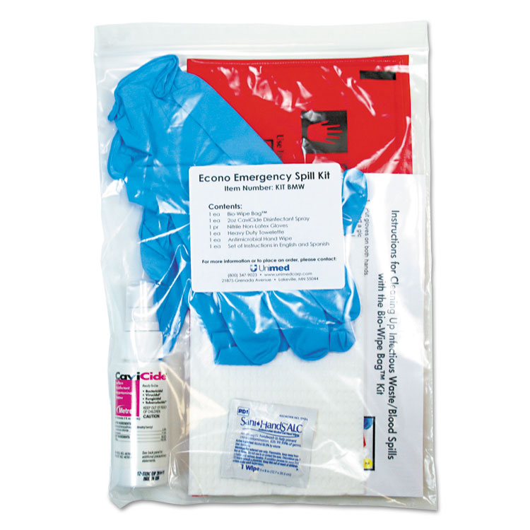 Picture of Emergency Spill Kit, Econo , 7 Pieces, 9 X 12