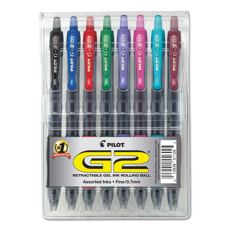 Picture of G2 Premium Retractable Gel Ink Pen, Assorted Ink, .7mm, 8/Set