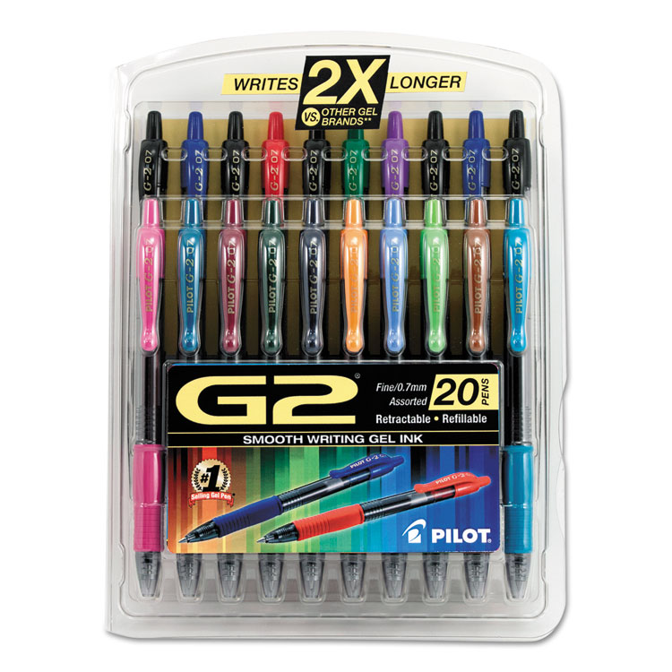Picture of G2 Premium Retractable Gel Ink Pen, Assorted Ink, .7mm, 20/Set