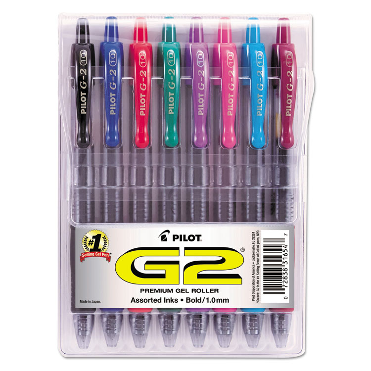 Picture of G2 Premium Retractable Gel Ink Pen, Assorted Ink, 1mm, 8/pack